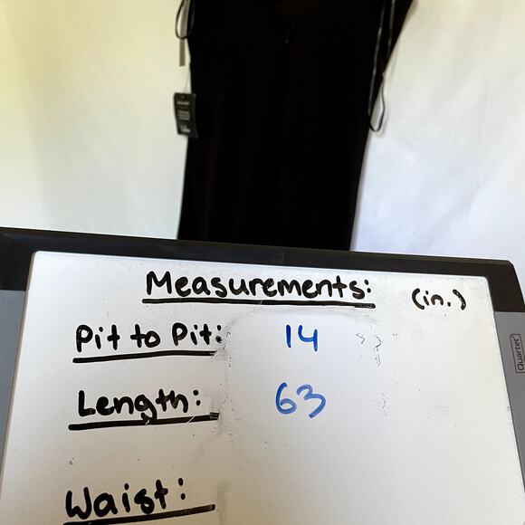 NWT Lulus black full length dress open back deep princess neckline size M - Picture 9 of 9